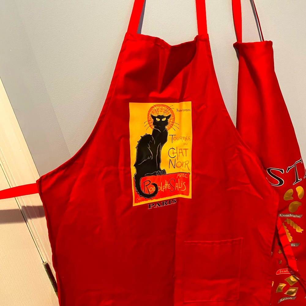 2 Aprons Purchased in Bologna, Italy. Never worn. Paris and Italy w pocket.